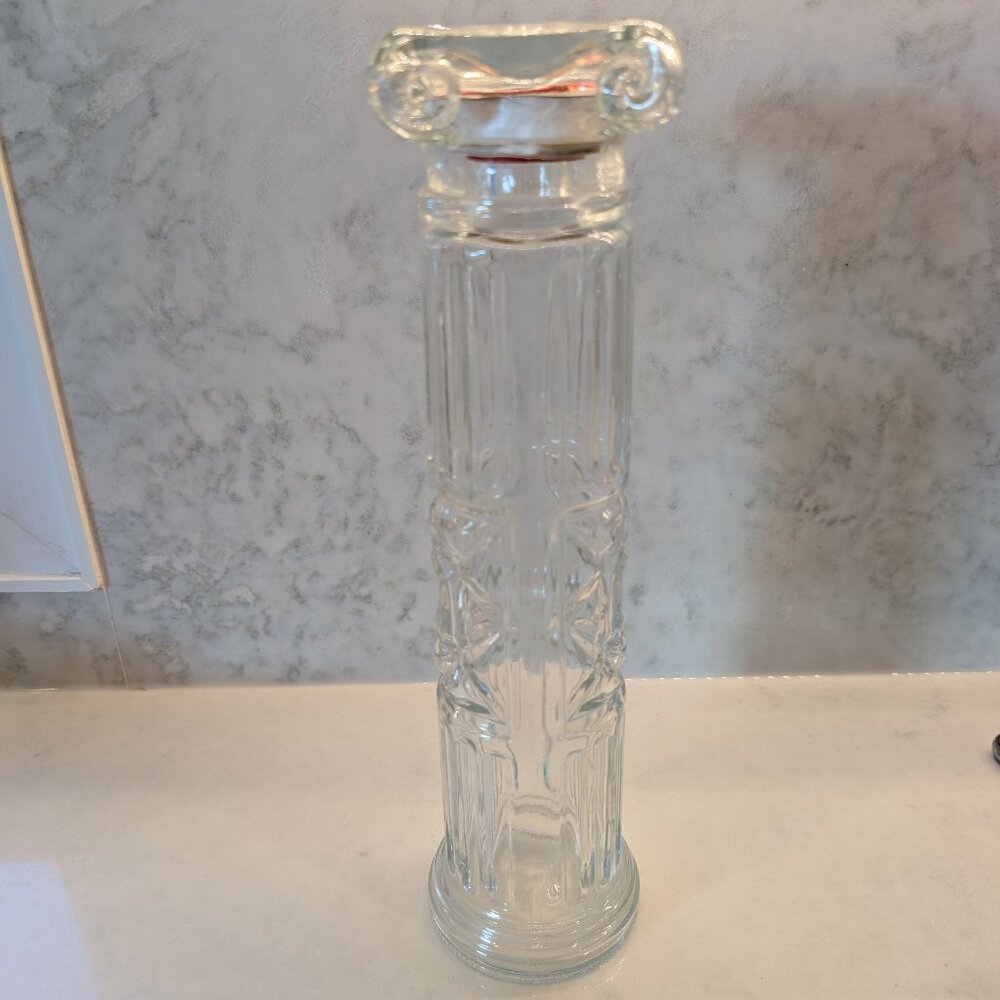 Vintage Martini & Rossi Style Glass Column Bottle